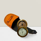 Personalized pocket watch with leather case packaging